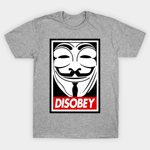 V For Vendetta Guy Fawkes Mask Disobey T-Shirt by CultureClashClothing